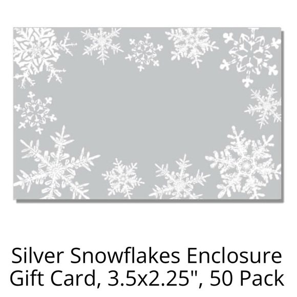 Silver Snowflakes Enclosure Card 3.5x2.25" Pack of 50 - Picture 2 of 6